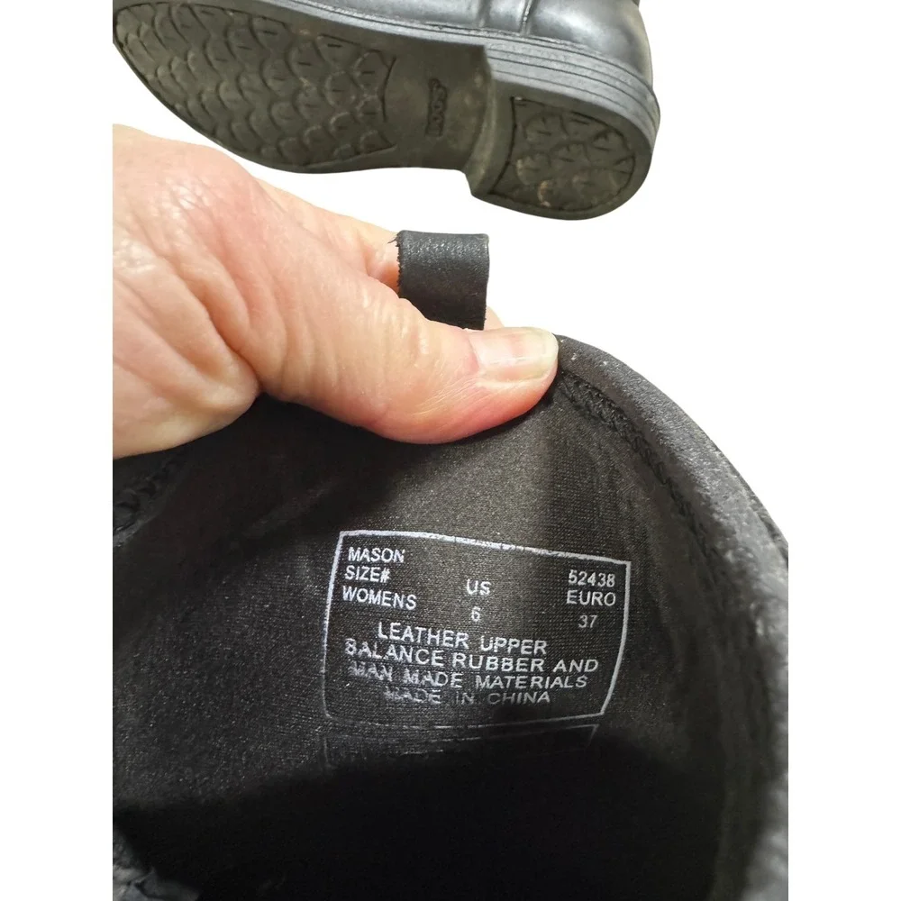 Bogs‎ Mason Leather Boots Womens 6 Black Excellent Mid Calf Pull On 52438